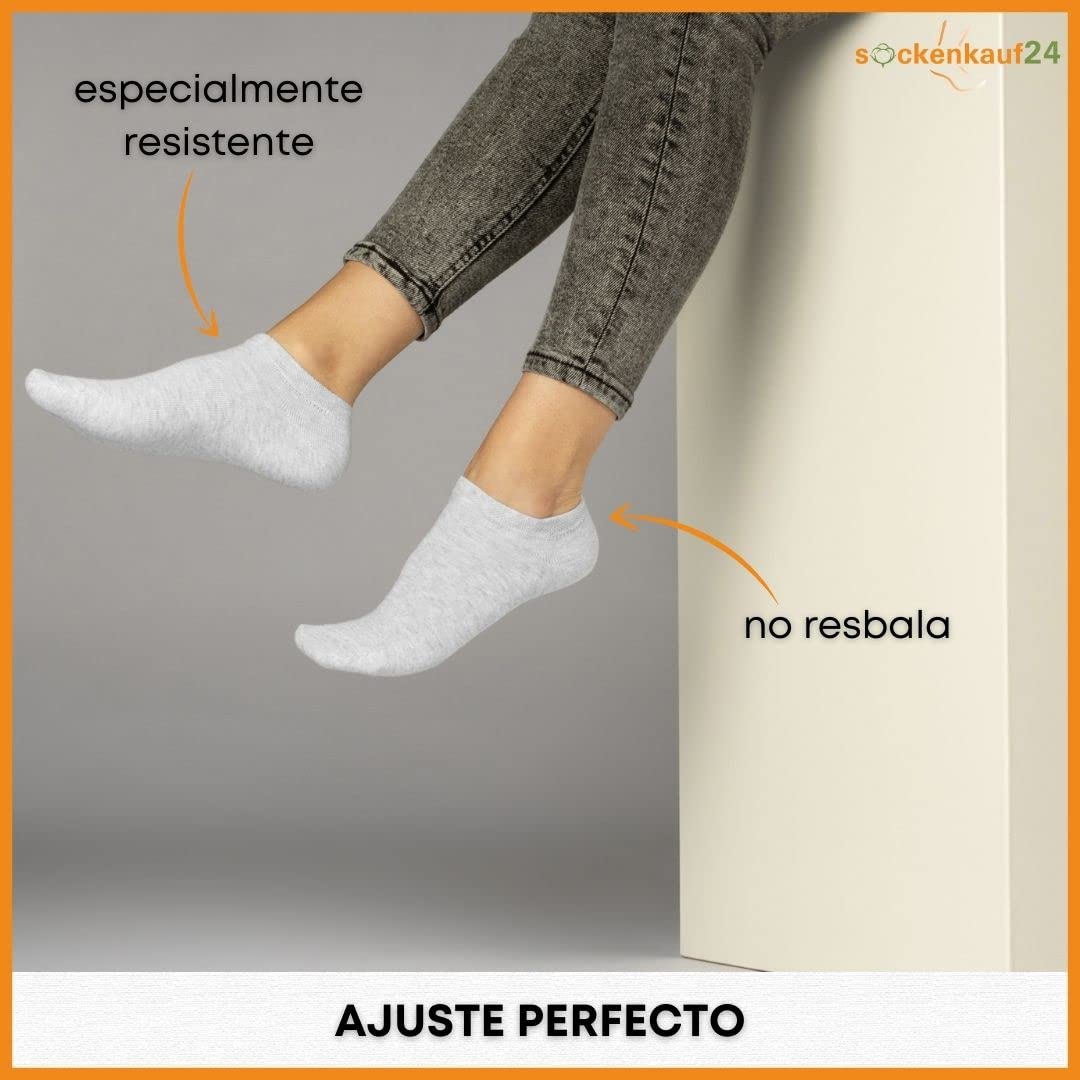 sockenkauf24 10 Pares Calcetines Tobilleros Hombre Mujer Calcetines Cortos Algodón Transpirables