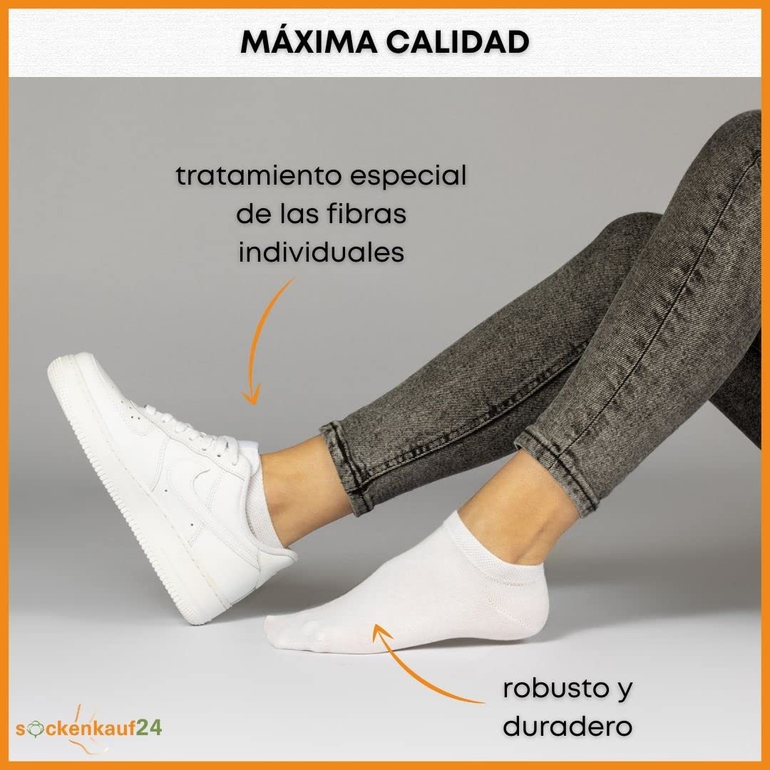 sockenkauf24 10 Pares Calcetines Tobilleros Hombre Mujer Calcetines Cortos Algodón Transpirables