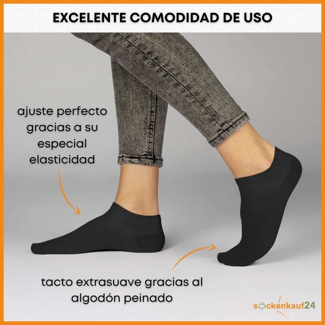 sockenkauf24 10 Pares Calcetines Tobilleros Hombre Mujer Calcetines Cortos Algodón Transpirables