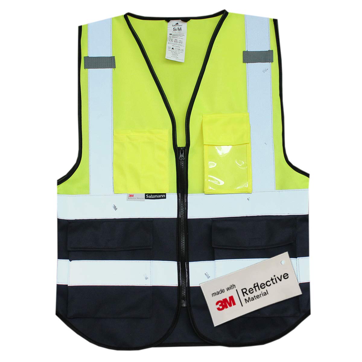 Salzmann Chaleco de Seguridad - Chaleco de Trabajo Multibolsillos - Hecho con cinta reflectante 3M