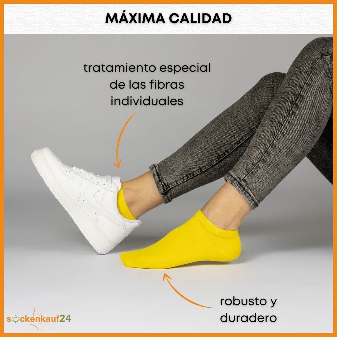 sockenkauf24 10 Pares Calcetines Tobilleros Hombre Mujer Calcetines Cortos Algodón Transpirables