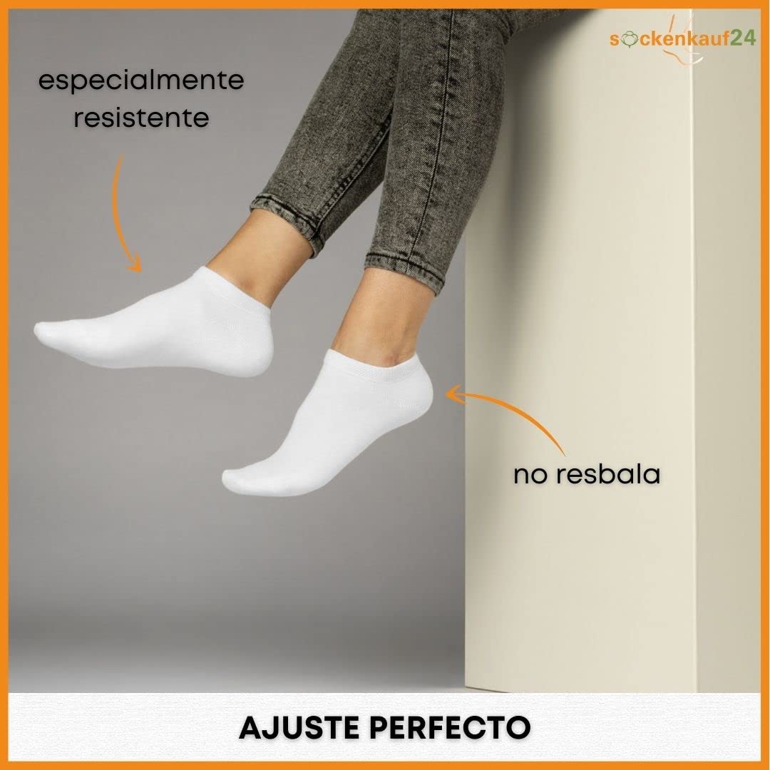 sockenkauf24 10 Pares Calcetines Tobilleros Hombre Mujer Calcetines Cortos Algodón Transpirables