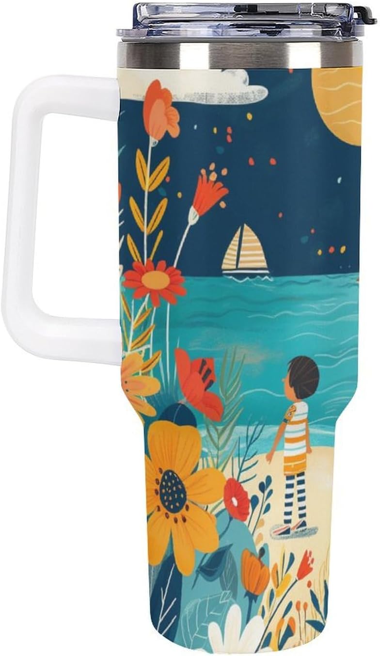 Gattino Termo De Café Para Llevar - Diseño Aislante Con Tapadera A Prueba De Fugas - Ideal Para Mantener Bebidas Calientes 40oz