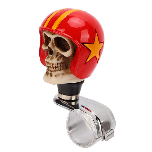 Rueda Giratoria para Volante de Calavera, Perilla Giratoria para Volante de 3 Cm, Rueda Giratoria con Forma de Calavera para Coches, Camiones, Tractores y Barcos (Rojo)