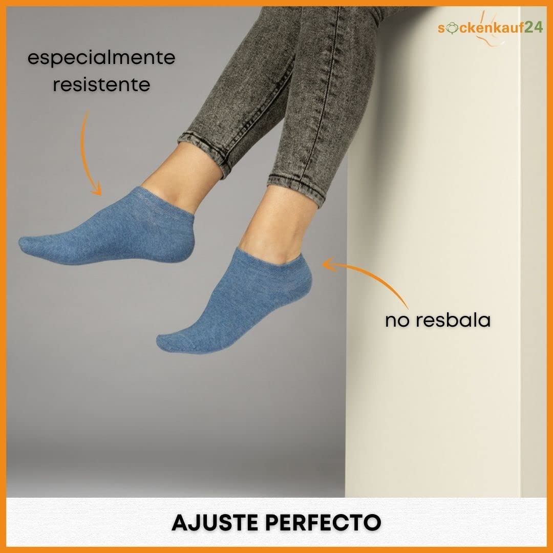 sockenkauf24 10 Pares Calcetines Tobilleros Hombre Mujer Calcetines Cortos Algodón Transpirables