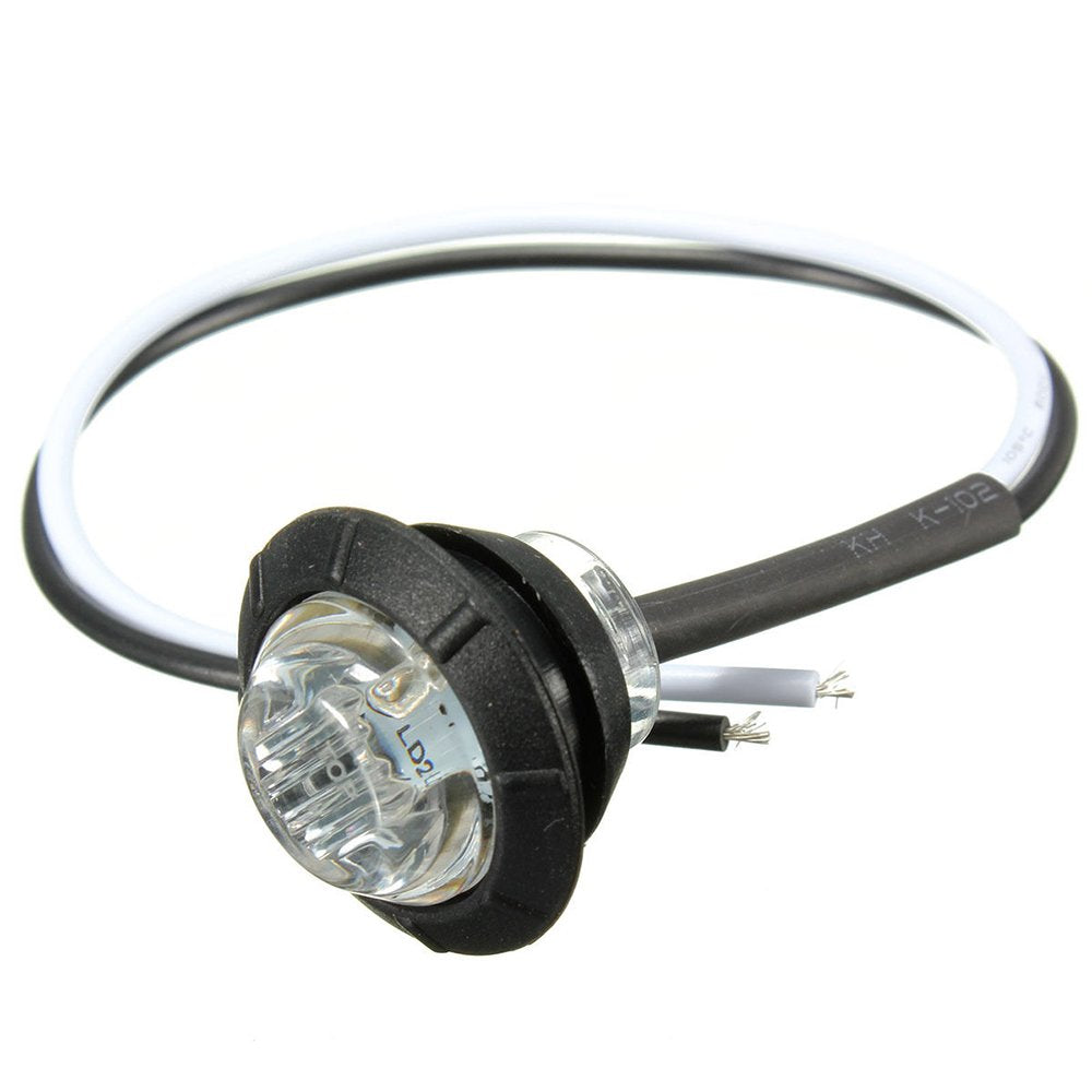 Ricoy - Luz LED redonda de 3/4 pulgadas para marcador delantero y trasero, impermeable, 12 V, para coche o camión (10 Blanco + 10 Amarillo +10 rojo)