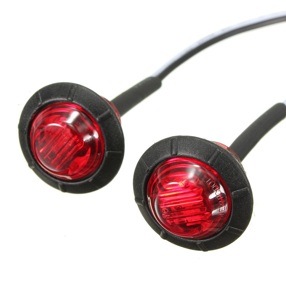 Ricoy - Luz LED redonda de 3/4 pulgadas para marcador delantero y trasero, impermeable, 12 V, para coche o camión (10 Blanco + 10 Amarillo +10 rojo)