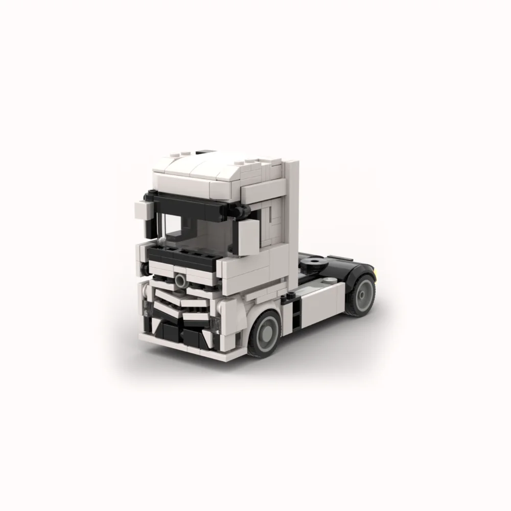 MOC spot car mobilization mechanical crane truck head truck trailer tail car building blocks toy children's Christmas holiday gi