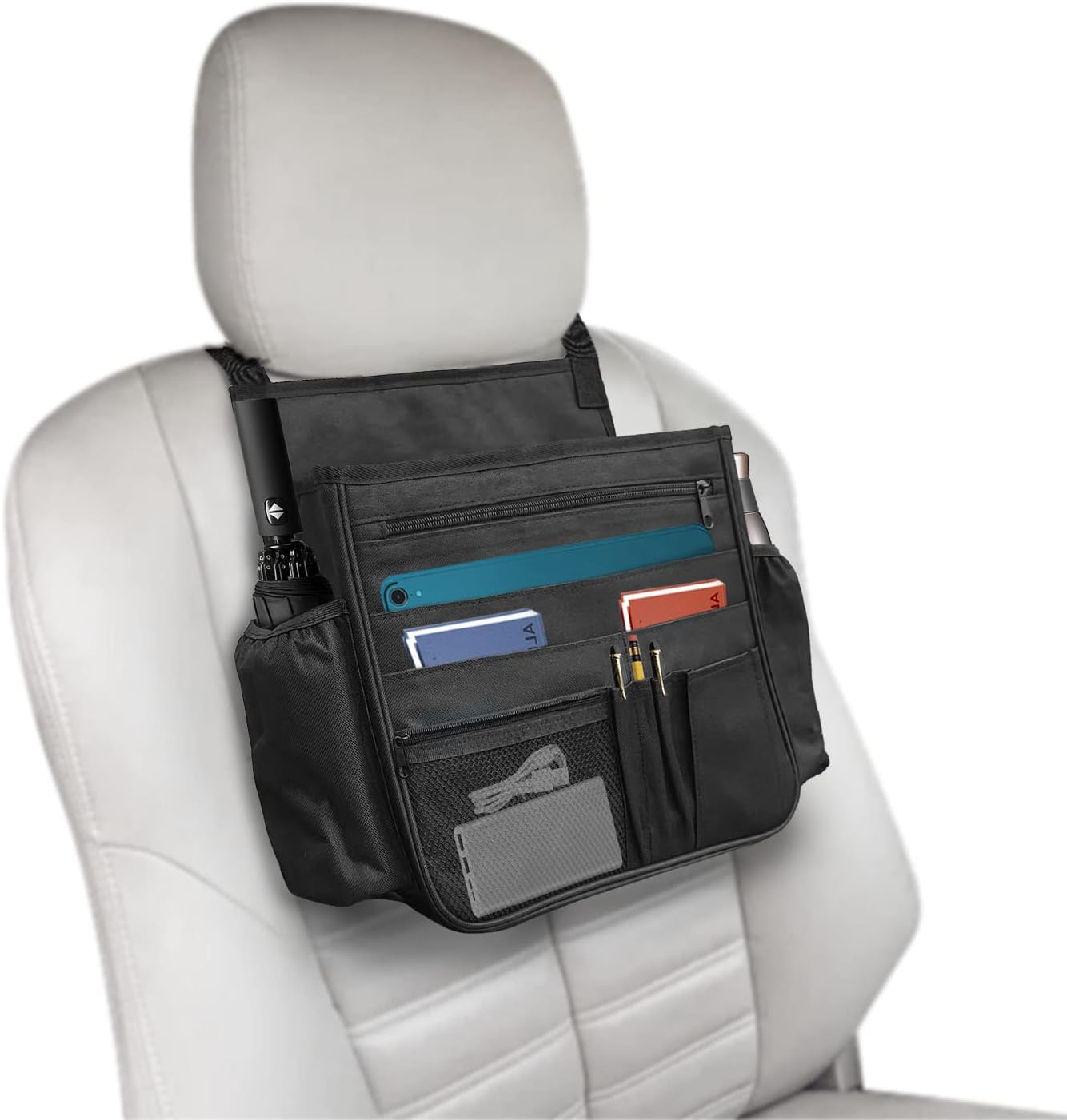 Organizador de asiento trasero de coche, bolsa de almacenamiento colgante para asiento del pasajero, organizador de asiento delantero de coche para oficina y niños, organizador de cabina de camión con