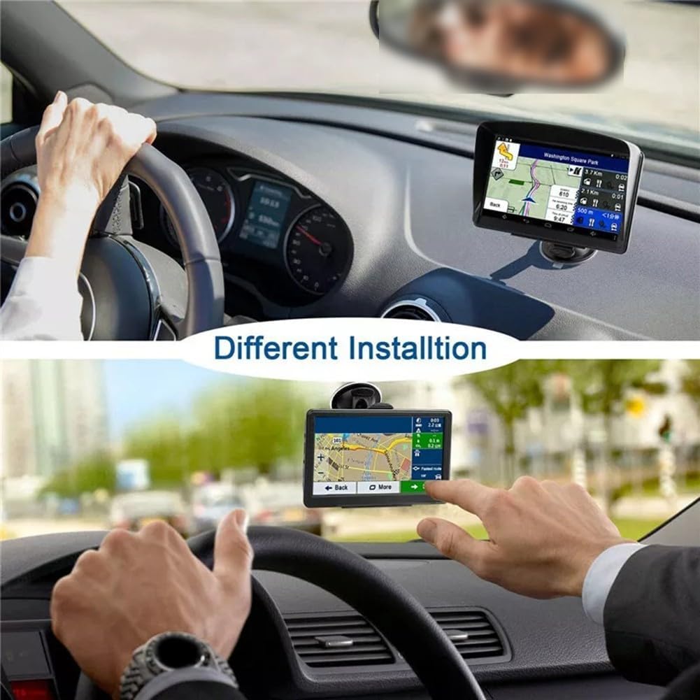 Navegador por satélite para coche, pantalla táctil GPS de 7 pulgadas, navegación GPS para coche con guía de voz, última actualización de mapas del Reino Unido para coche, camión, llamadas manos libres