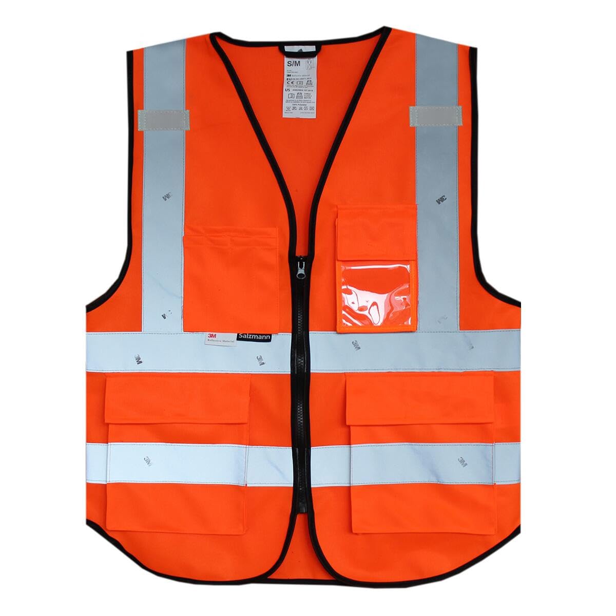 Salzmann Chaleco de Seguridad - Chaleco de Trabajo Multibolsillos - Hecho con cinta reflectante 3M