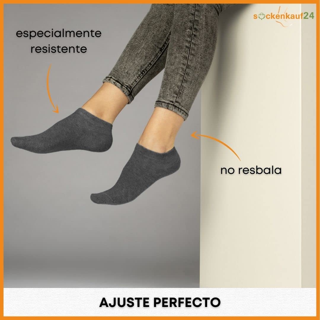 sockenkauf24 10 Pares Calcetines Tobilleros Hombre Mujer Calcetines Cortos Algodón Transpirables