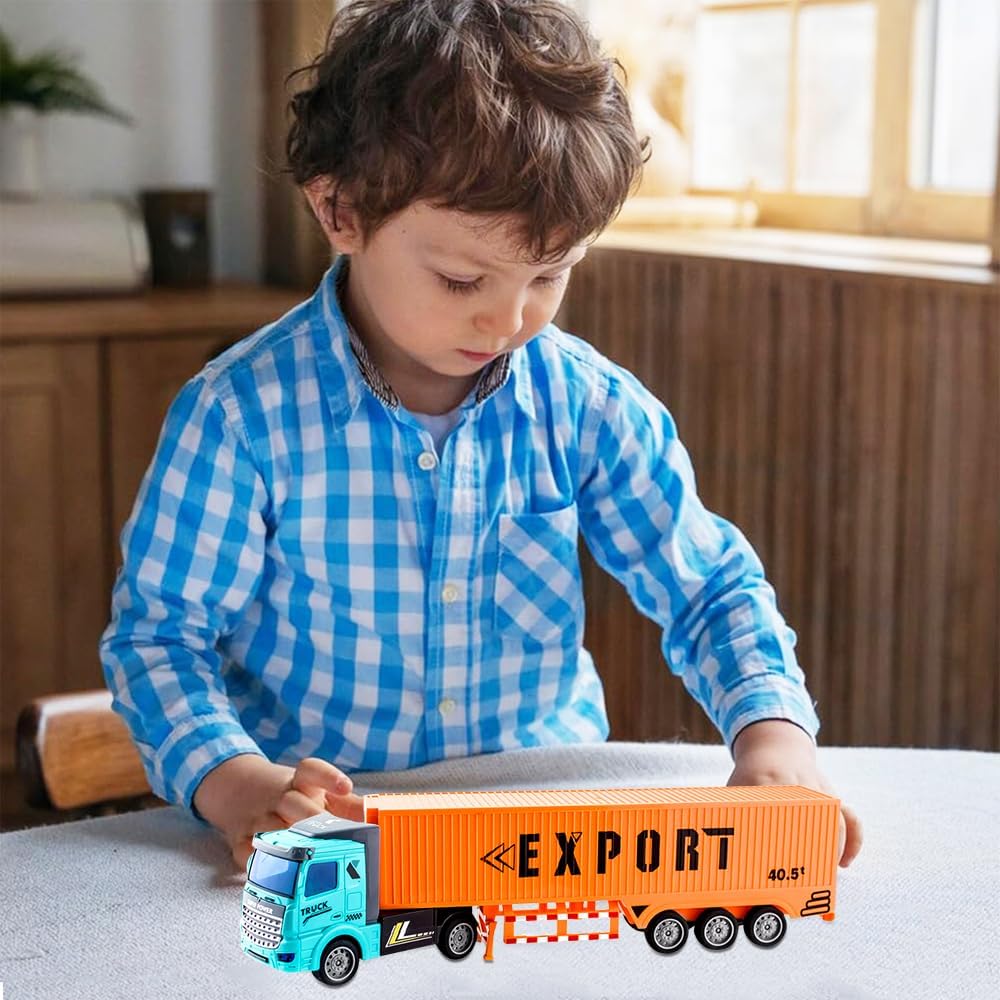 Camión volquete de Juguete, Camión Contenedor Transporter de Juguetes, Camiones de Juguete para Niños Grande Modelos de Coche Juguete Metal Vehículo de Construcción de Juguete Regalos para Niños Niñas