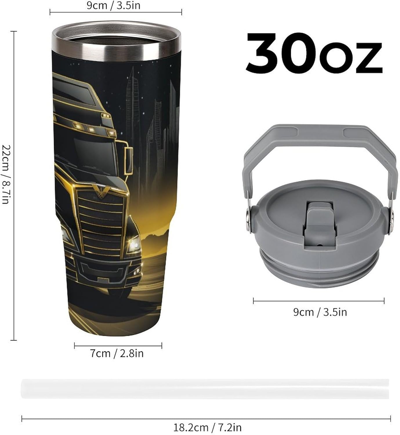 Camion grande Termo Para Café Con Tapadera Aislante - Ideal Para Llevar Y Mantener La TempeRattoura - Taza Termica Durable 30oz