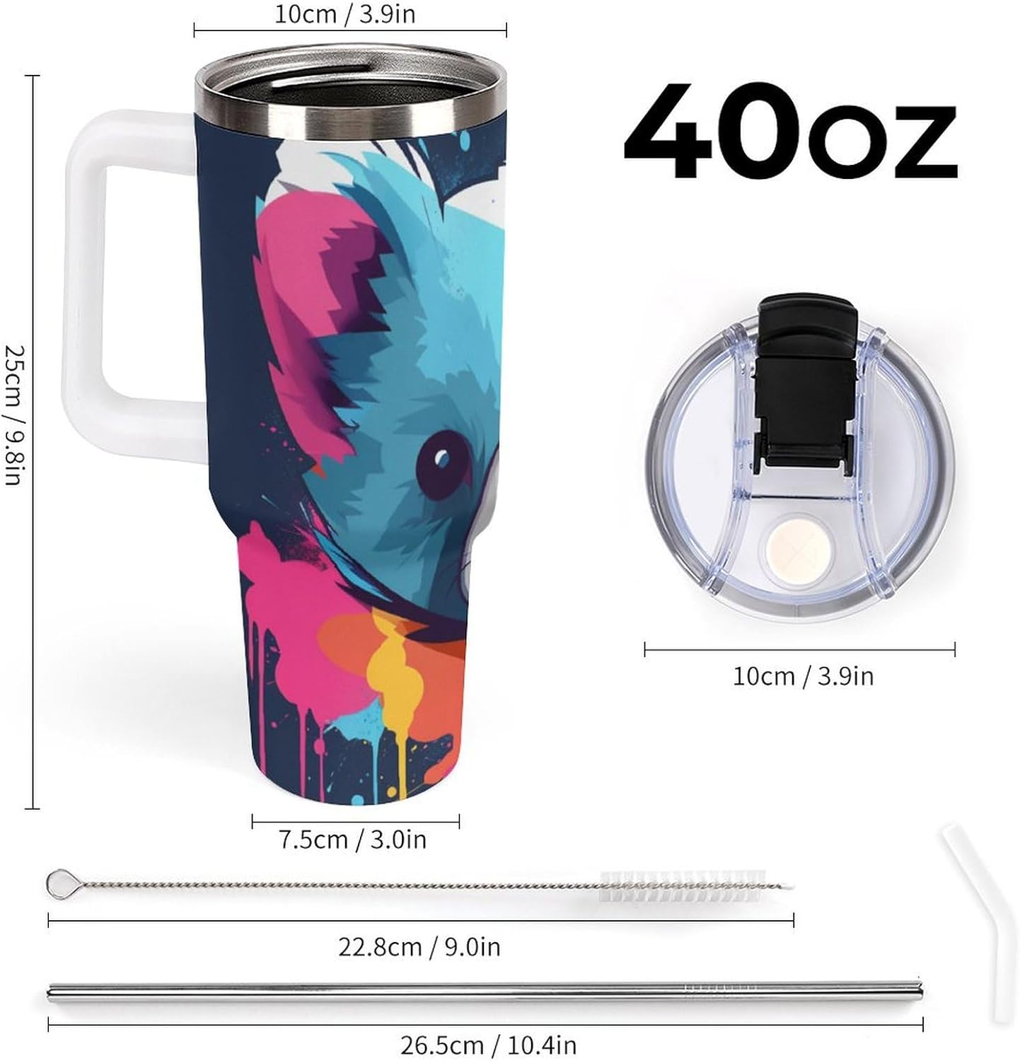 Gattino Termo De Café Para Llevar - Diseño Aislante Con Tapadera A Prueba De Fugas - Ideal Para Mantener Bebidas Calientes 40oz