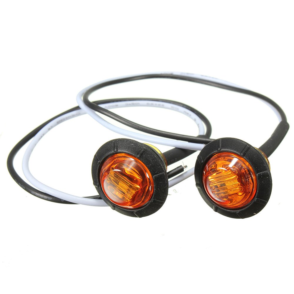 Ricoy - Luz LED redonda de 3/4 pulgadas para marcador delantero y trasero, impermeable, 12 V, para coche o camión (10 Blanco + 10 Amarillo +10 rojo)