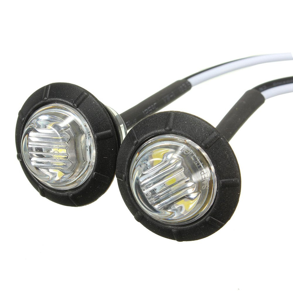 Ricoy - Luz LED redonda de 3/4 pulgadas para marcador delantero y trasero, impermeable, 12 V, para coche o camión (10 Blanco + 10 Amarillo +10 rojo)
