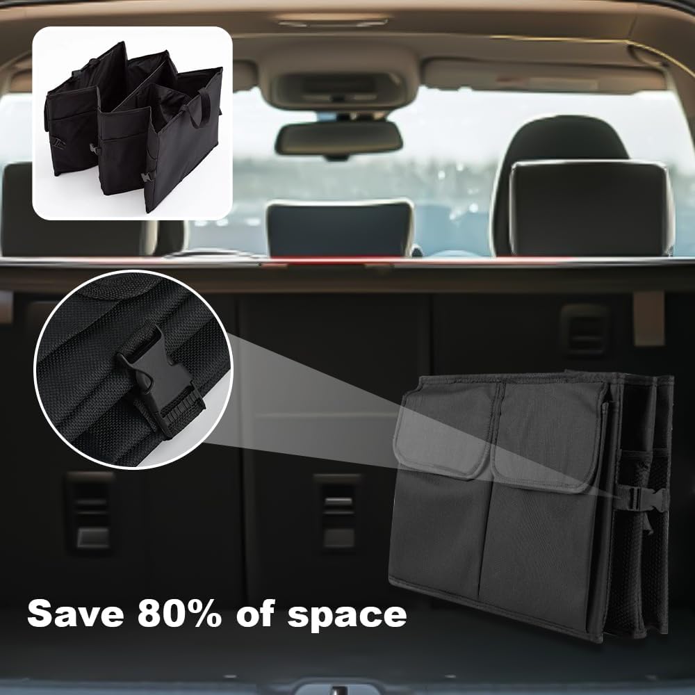 YBCCBY Organizador de Coche Desmontable y Plegable Organizador de Maletero de Coche Oxford Bolsas de Maletero de Coche Almacenamiento de Asiento de Coche Furgoneta Camión 55 * 38 * 25CM