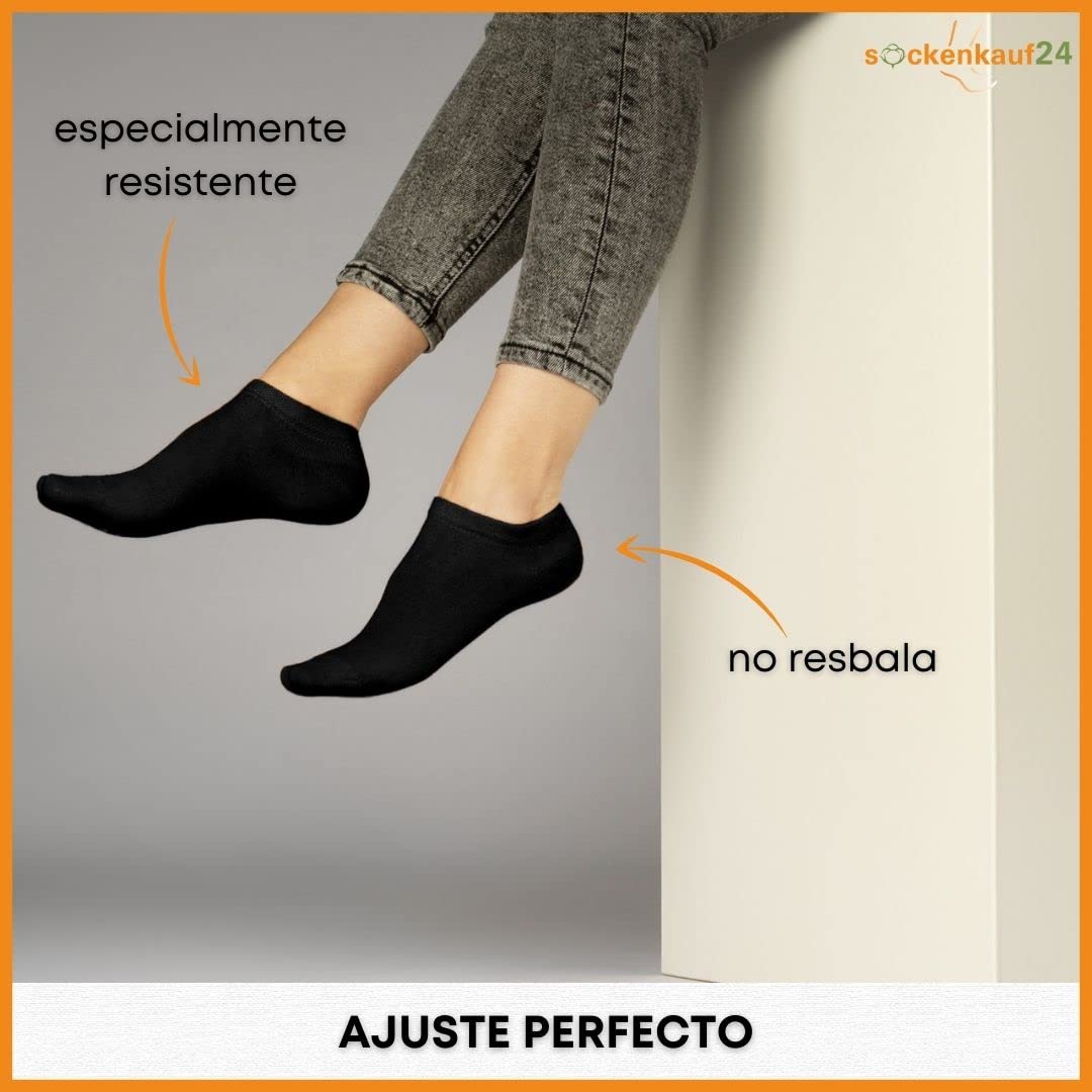 sockenkauf24 10 Pares Calcetines Tobilleros Hombre Mujer Calcetines Cortos Algodón Transpirables