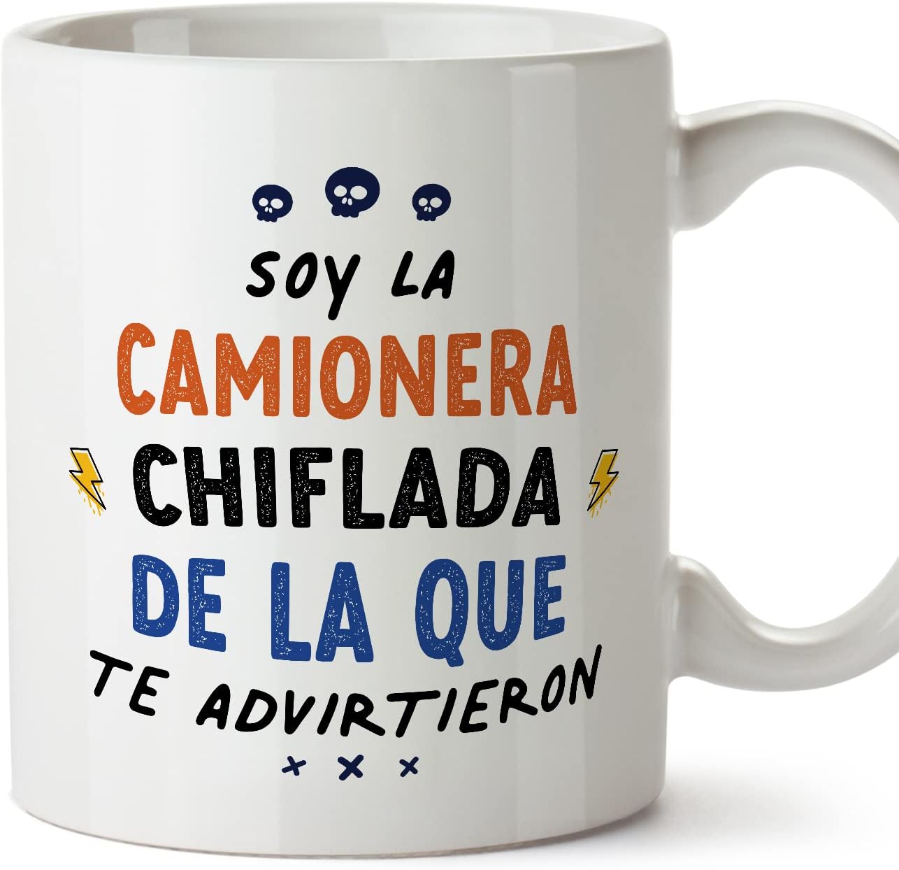 MUGFFINS Tazas para CAMIONERA mujer - En Español - Todos te advirtieron - 11 oz / 330 ml - Regalo original y divertido