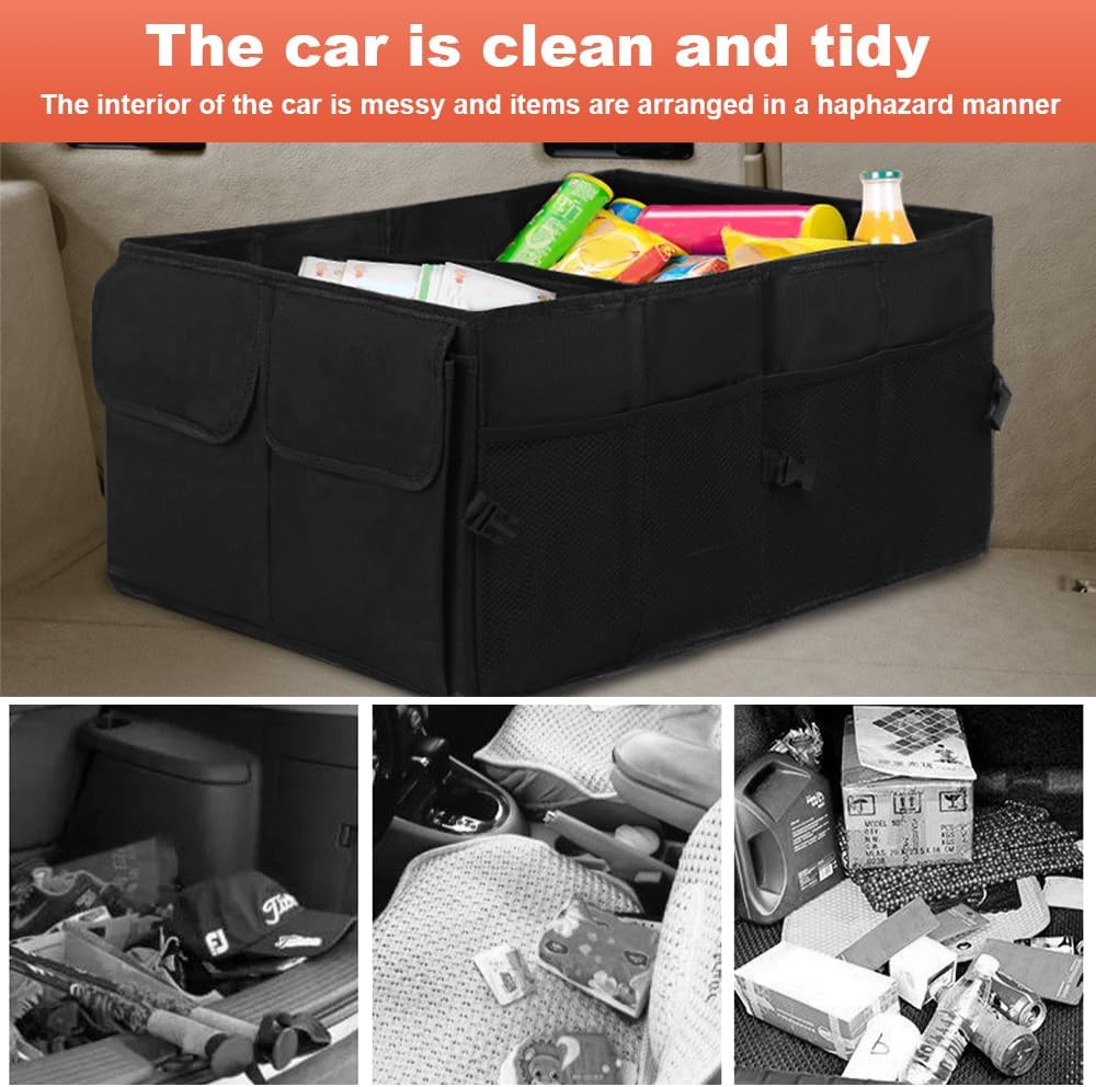 YBCCBY Organizador de Coche Desmontable y Plegable Organizador de Maletero de Coche Oxford Bolsas de Maletero de Coche Almacenamiento de Asiento de Coche Furgoneta Camión 55 * 38 * 25CM