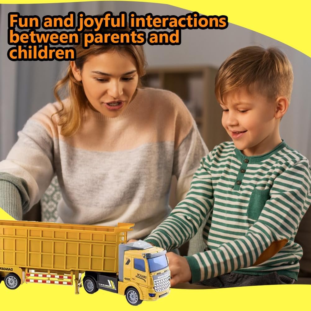 Camión volquete de Juguete, Camión Contenedor Transporter de Juguetes, Camiones de Juguete para Niños Grande Modelos de Coche Juguete Metal Vehículo de Construcción de Juguete Regalos para Niños Niñas