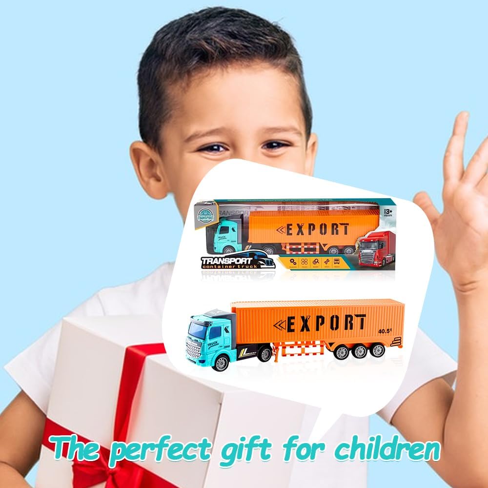 Camión volquete de Juguete, Camión Contenedor Transporter de Juguetes, Camiones de Juguete para Niños Grande Modelos de Coche Juguete Metal Vehículo de Construcción de Juguete Regalos para Niños Niñas