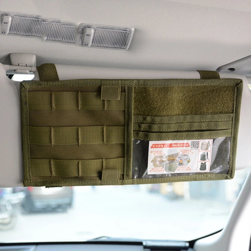 Tactical Army Hunting Universal Car Auto Visor Organizer Holder Case for Car Accessories Sun Visor Molle Organizador Bag Pouch