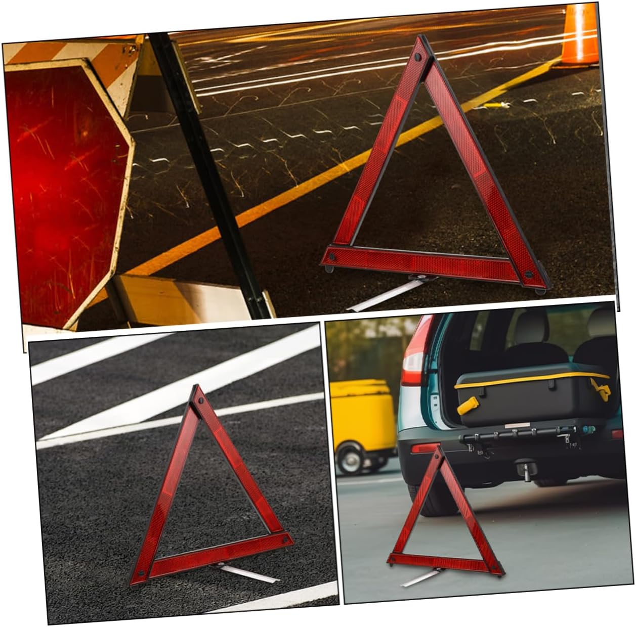 DINHEAROM Kit De 5 Triángulos De Advertencia Reflectantes Para Coche Camiones Señales De Precaución Emergencia