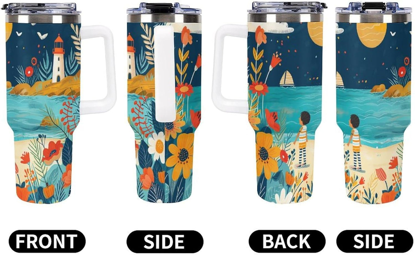 Gattino Termo De Café Para Llevar - Diseño Aislante Con Tapadera A Prueba De Fugas - Ideal Para Mantener Bebidas Calientes 40oz