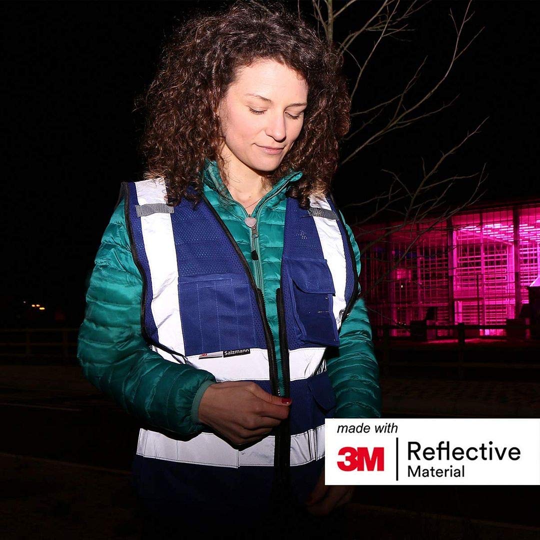 Salzmann Chaleco de Seguridad - Chaleco de Trabajo Multibolsillos - Hecho con cinta reflectante 3M