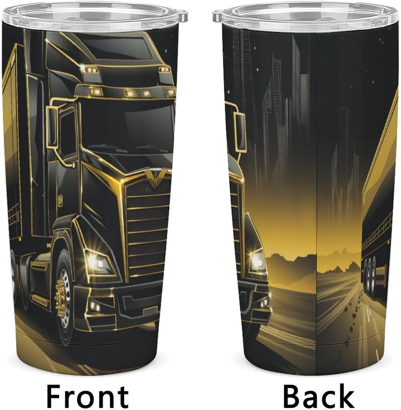 Camion grande Vaso Térmico Aislante - Ideal Para Café Y Bebidas Calientes - Termo Con Tapadera Segura Y Diseño Duradero 20oz