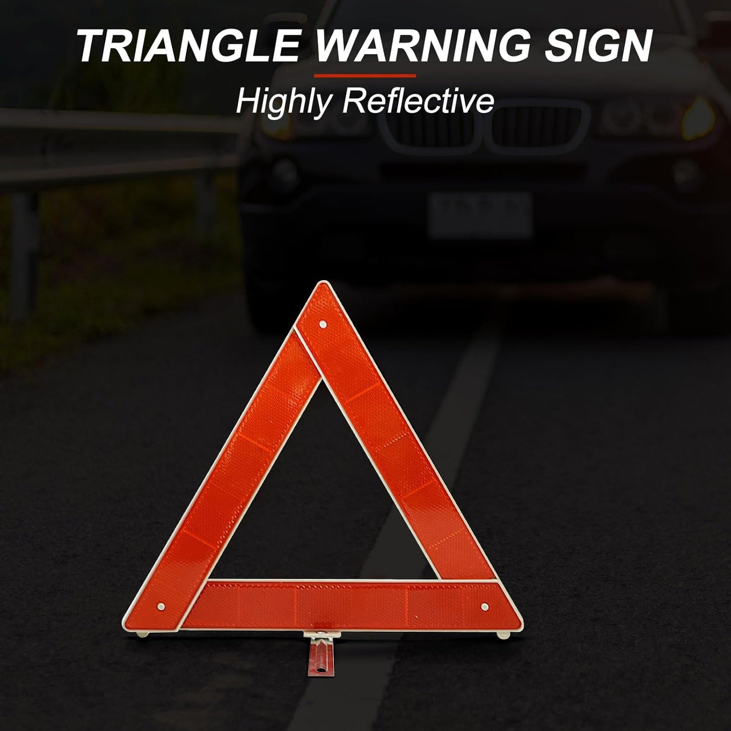 ZephyrCraft 2 en 1 Kit Triangulos Coche Homologados y Chaleco Reflectante, Kit Emergencia Cochepara Emergencias y Averías