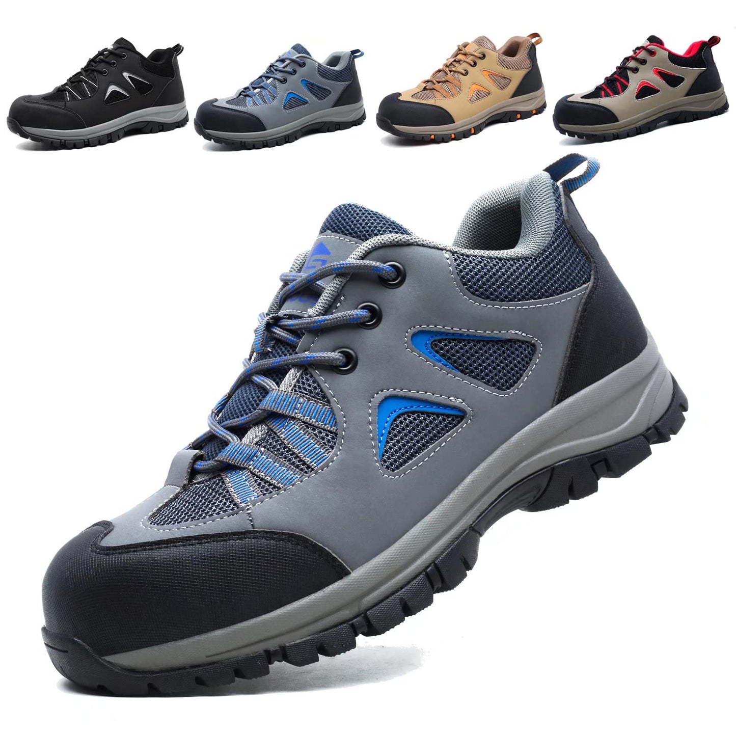 ISOOUS Zapatos de Seguridad Hombre Mujer Ligero Zapatos de Trabajo Punta de Acero Transpirable Calzado de Seguridad