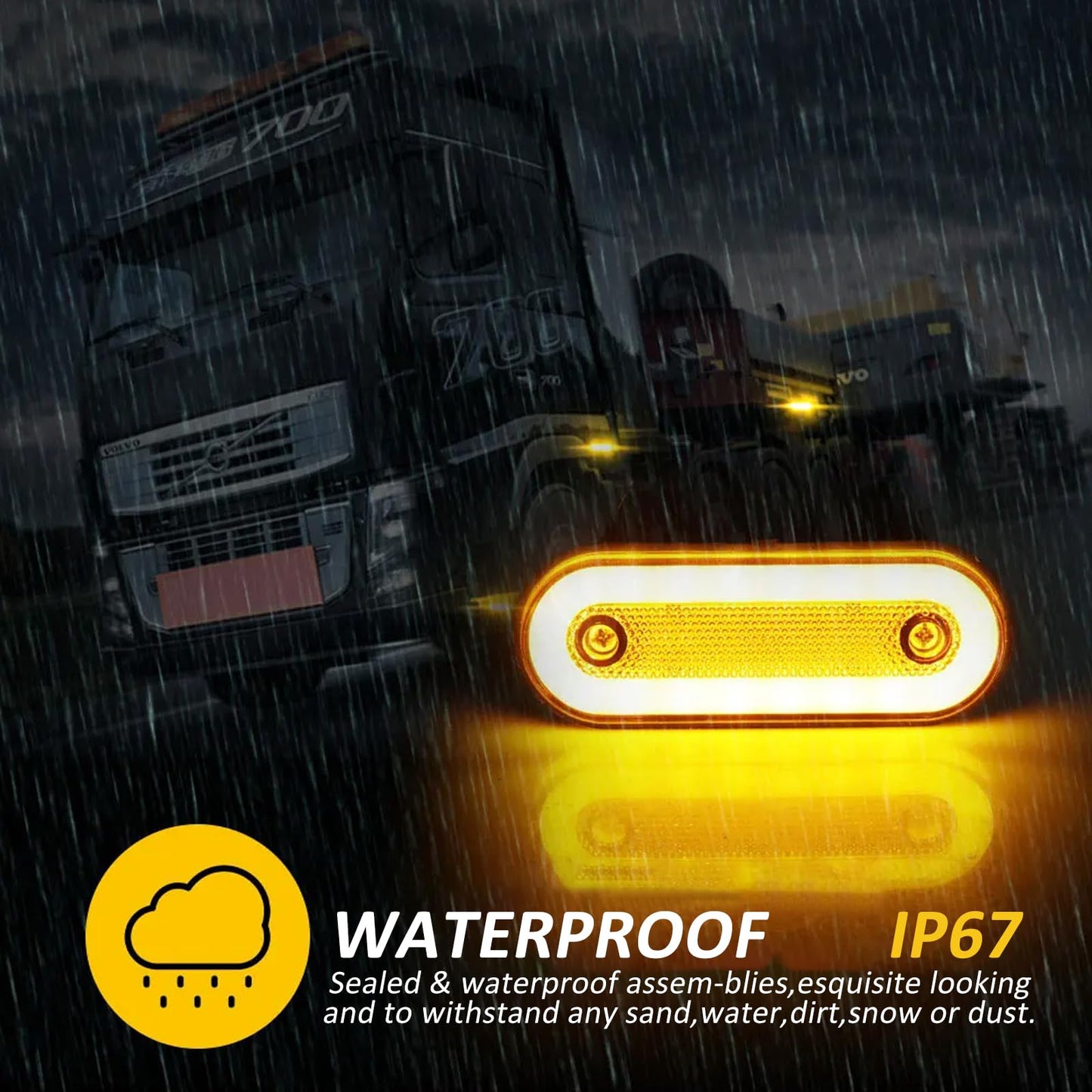 10 luces LED de posición laterales con soporte, luces de 12 a 24 V para camión, remolque, RV, camión, furgoneta, caravana, luces de posición delantera y trasera