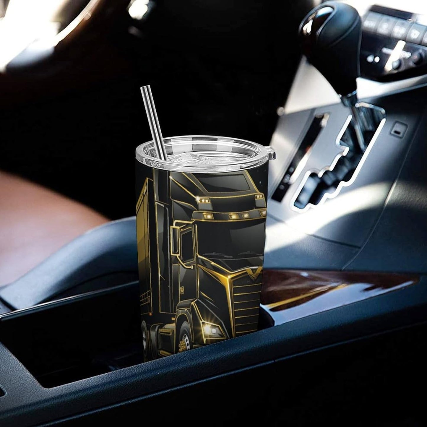 Camion grande Vaso Térmico Aislante - Ideal Para Café Y Bebidas Calientes - Termo Con Tapadera Segura Y Diseño Duradero 20oz