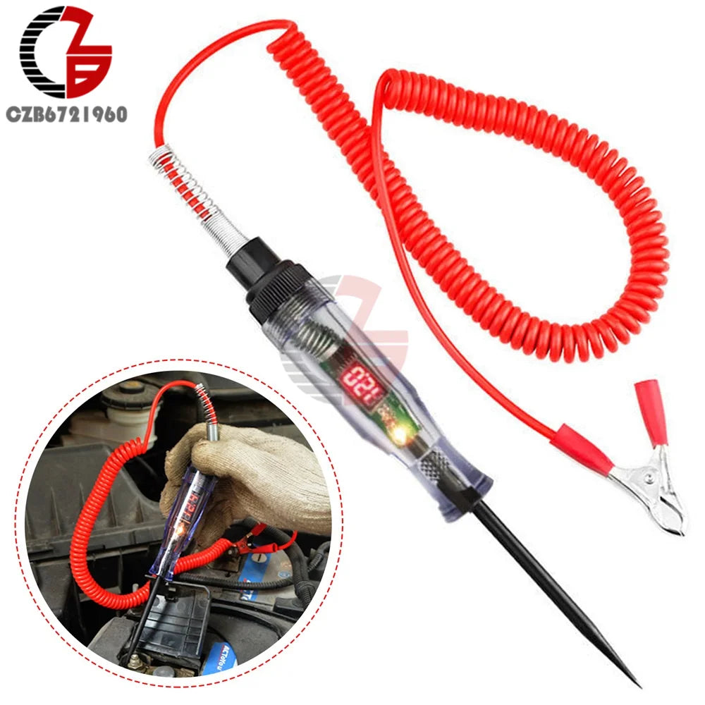 Car Truck Voltage Circuit Tester Auto 6V 24V 36V Herramientas Tools Diagnostic Probe Test Pen Light Bulb Automobile Polarity Pen