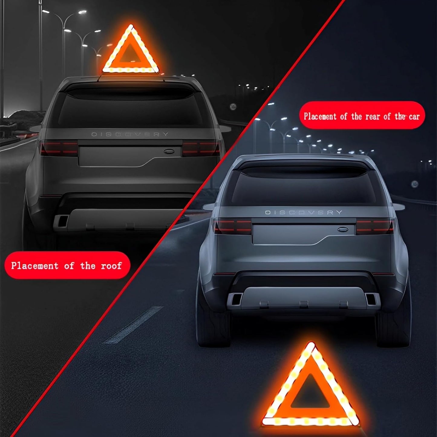 WTZWYFWJ 2 en 1 Kit Triangulos Coche Homologados y Chaleco Reflectante,Kit Emergencia Cochepara Emergencias y Averías,Plegable Triangulos Homologados y Chaleco Reflectante para Emergencias y Averías
