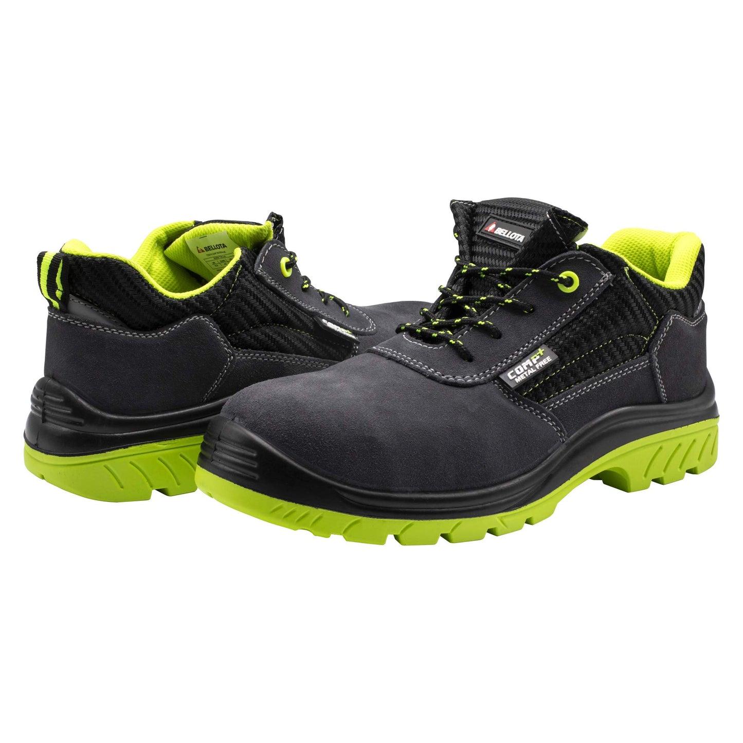 Bellota 7231046S1P - Zapatos de Seguridad de Hombre y Mujer (Talla 46) de Piel Serraje Transpirable, Ligeras y Resistentes a Golpes y Rozaduras