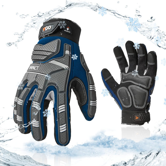 Vgo... Guantes de Trabajo Pesado Hombre Touchscreen para Carpintería Almacén Camionero, Guantes Antivibración Multiusos, 1 par