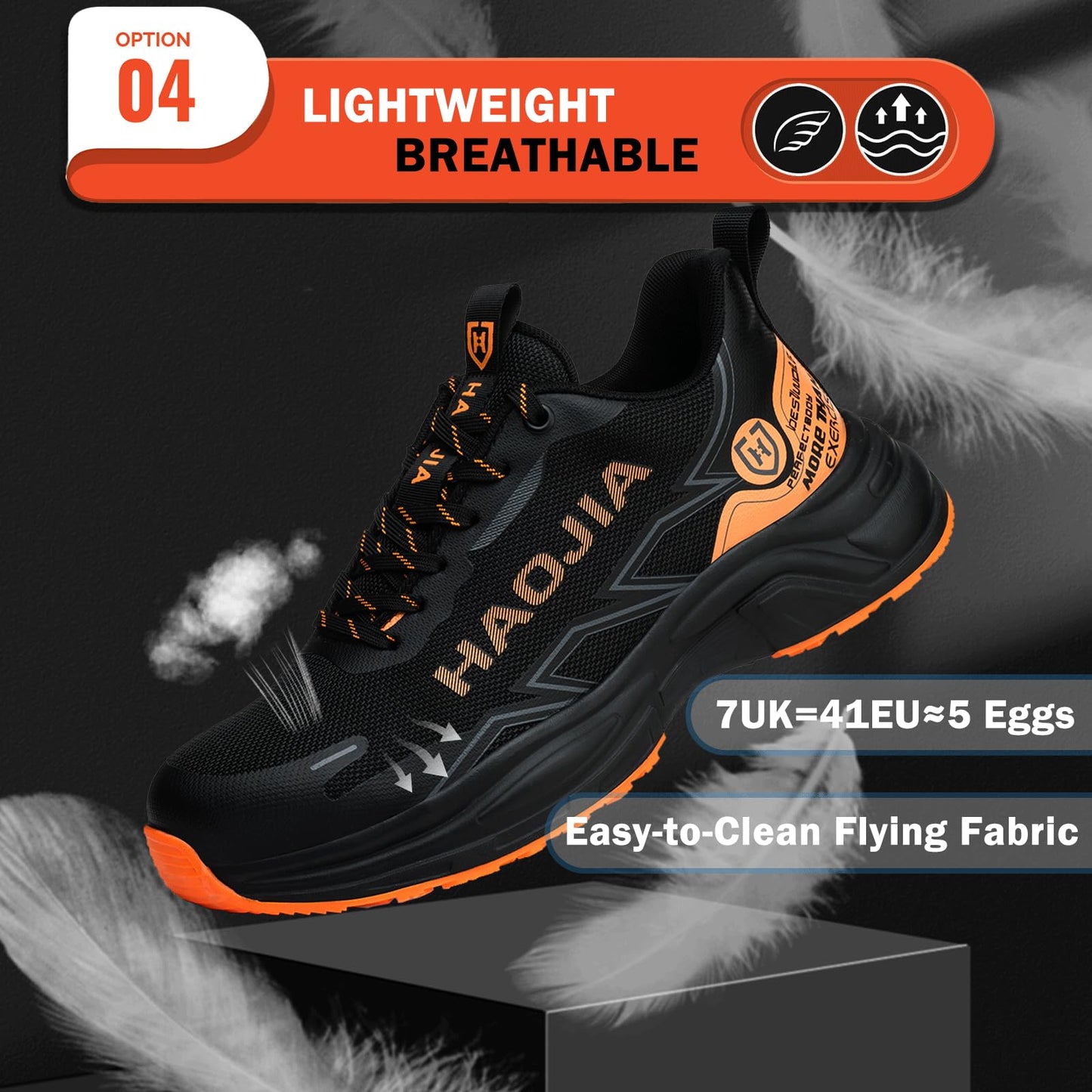 UOQC Zapatos de Seguridad Zapatillas Laborales Transpirables Calzado de Trabajo para Hombre Mujer Antideslizante con Punta de Acero Ligero y Cómodas Resistentes a Impactos