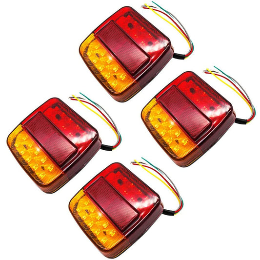 LemonBest Piloto trasero de la caravana, Camión remolque 12V Piloto trasero de LED 26 Luces traseras Piloto Trasero, Camión, Remolque, Camión, Van Caravan (Pack of 4X)
