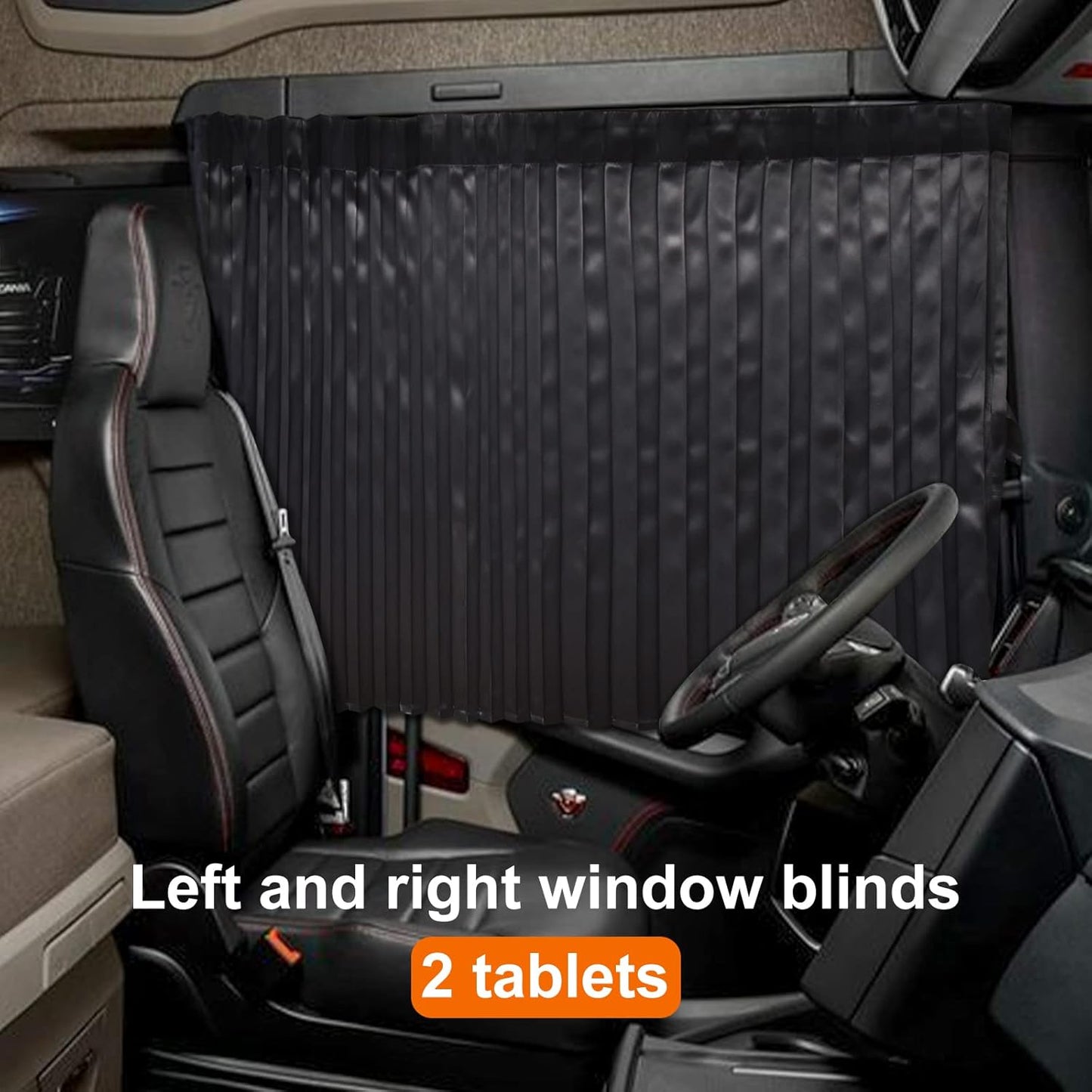 ZATOOTO Cortinas de Camiones 2 Piezas, Accesorios de Camiones, Pliegues de Cortina, Persianas para Dormir en el Automóvil, la luz del Sol Apagón, Ancho (240 x 90 cm), Gancho Incluido