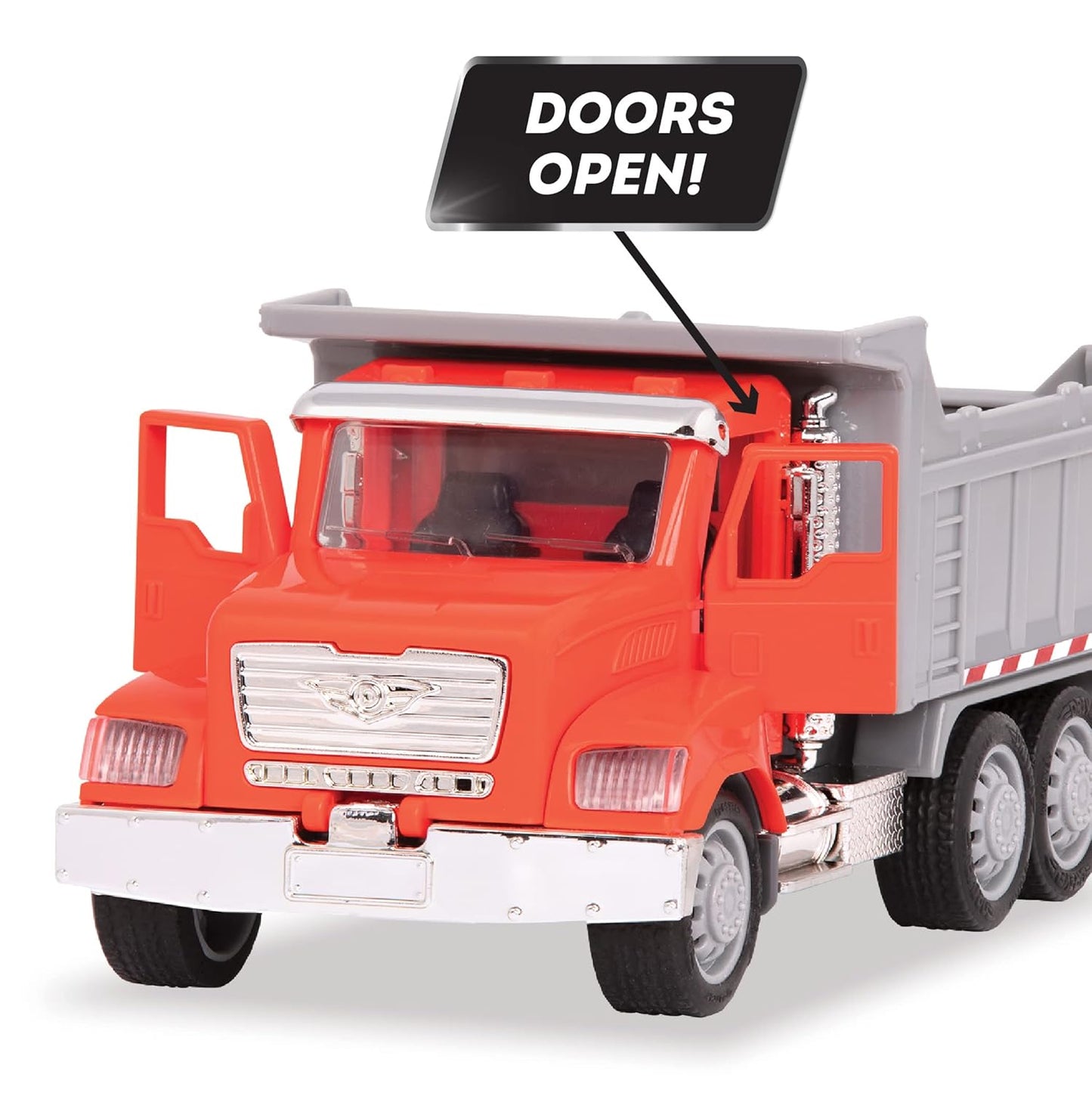 B. Driven by Battat – Camión volquete de Juguete para niños – Vehículo de construcción de Juguete – Luces y Sonidos – Piezas móviles – 3 años + – Micro Volqueta
