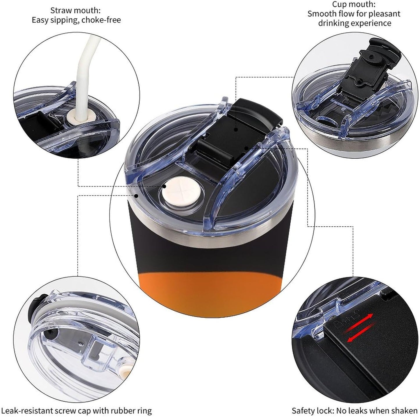 Gattino Termo De Café Para Llevar - Diseño Aislante Con Tapadera A Prueba De Fugas - Ideal Para Mantener Bebidas Calientes 40oz