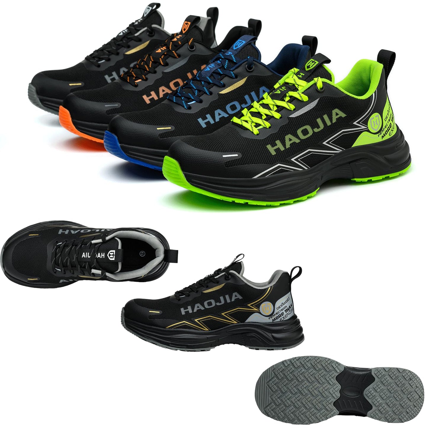 UOQC Zapatos de Seguridad Zapatillas Laborales Transpirables Calzado de Trabajo para Hombre Mujer Antideslizante con Punta de Acero Ligero y Cómodas Resistentes a Impactos