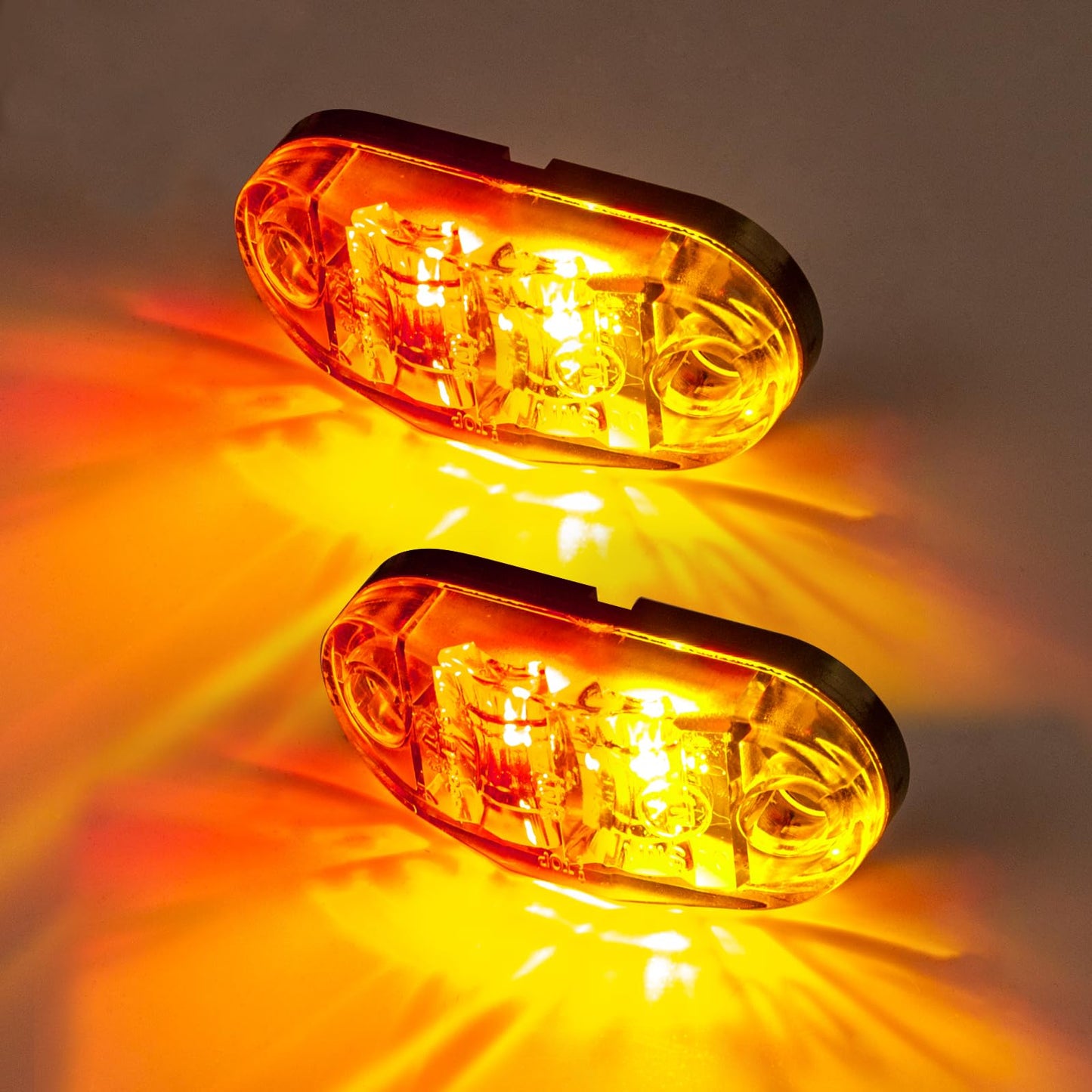 Krtopo 30X 2 Luces LED de Marcador Lateral 12 / 24V Trailer luz Lateral de Advertencia Luz Amarilla/Blanco/Rosa para Camión RV Caravan (Rosa+Amarilla+Blanco)