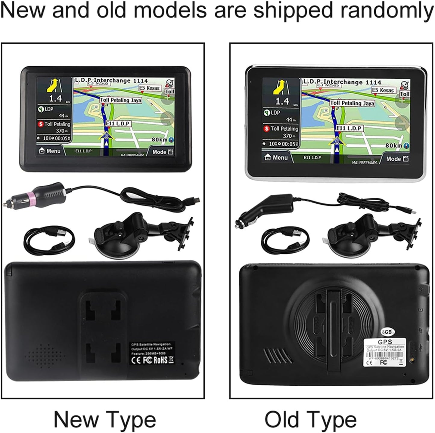 Yctze Car GPS Navigator, (Universal) Pantalla táctil de 5 pulgadas Car Navigator GPS Navigation 256MB 8GB MP3 FM (Negro)