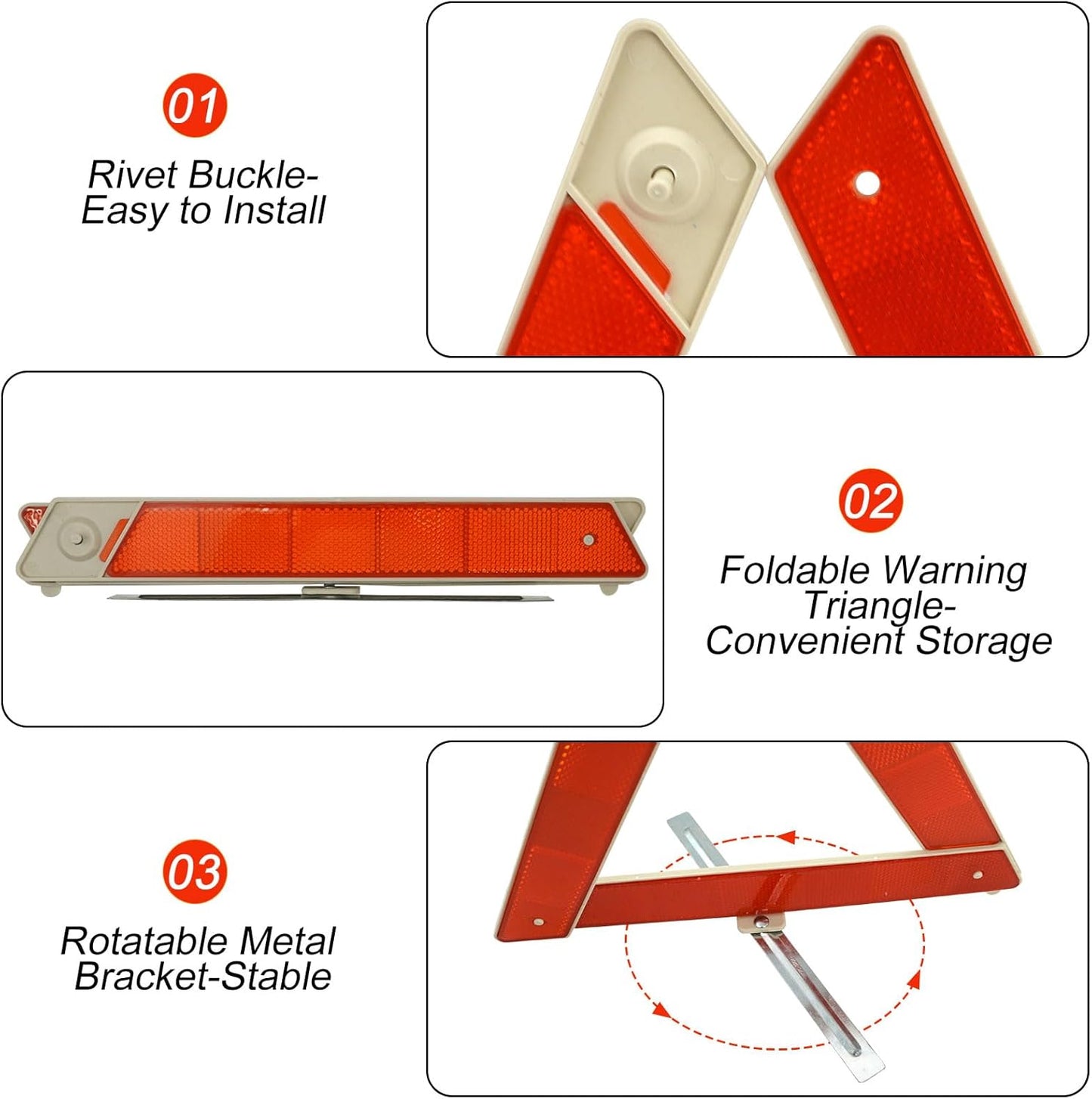 ZephyrCraft 2 en 1 Kit Triangulos Coche Homologados y Chaleco Reflectante, Kit Emergencia Cochepara Emergencias y Averías