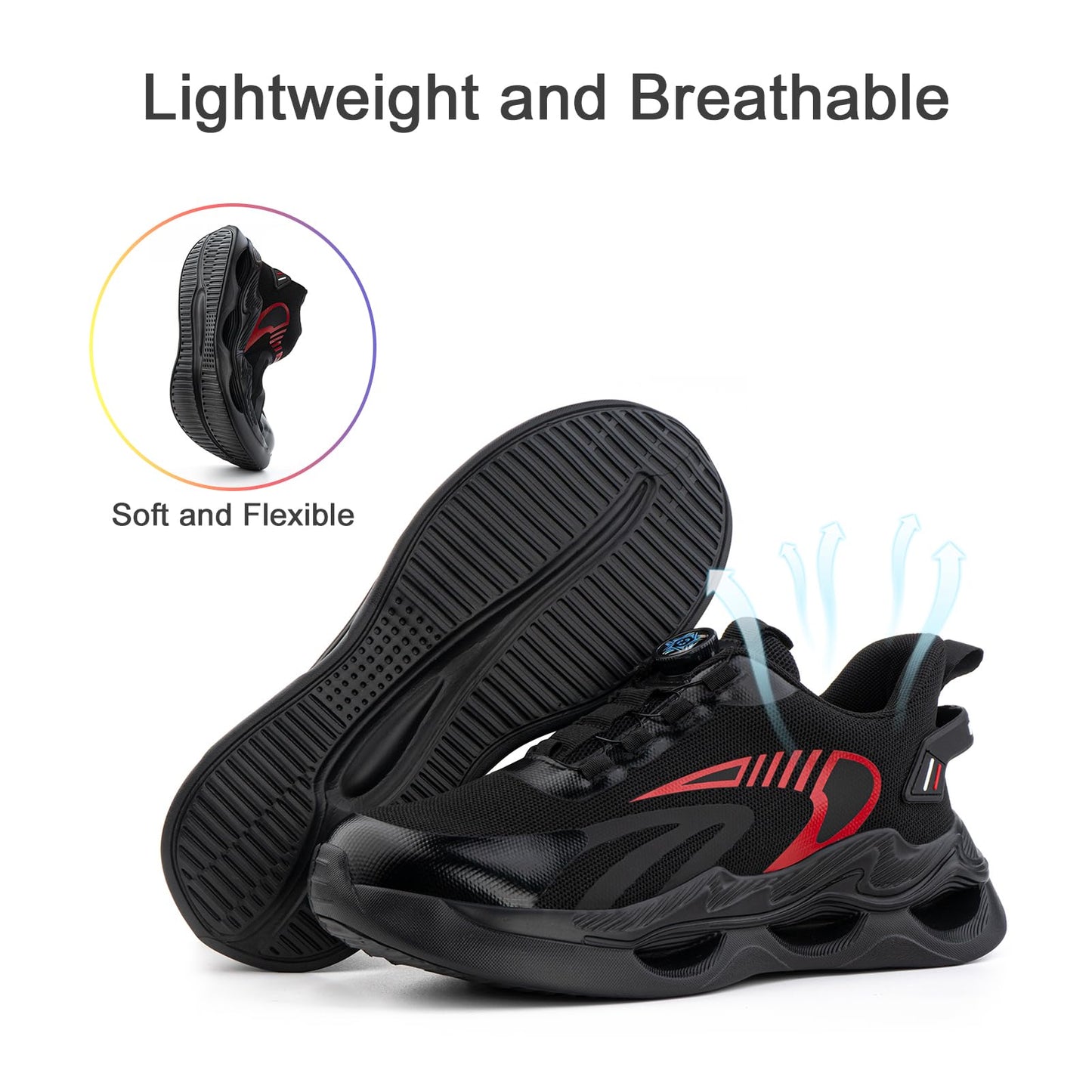 Loiston Zapatos de Seguridad para Hombre Zapatillas de Seguridad Calzado de Seguridad Mujer Puntera de Acero Zapatos de Trabajo Ligeras Deportivas para Hombre